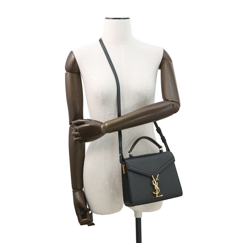 サンローランパリ ハンドバッグ カサンドラ ミニ トップハンドル レザー 623930 2way 黒