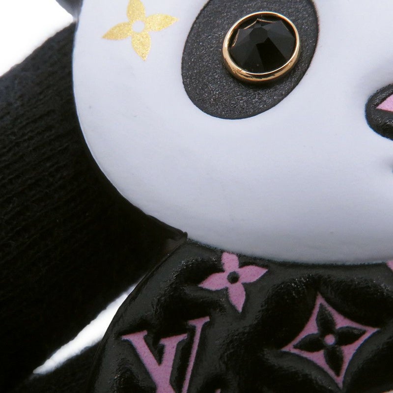 ルイヴィトン キーホルダー モノグラム/レザー ポルトクレ LV パンダ M63094 LOUIS VUITTON チャーム 黒 白 ブラック