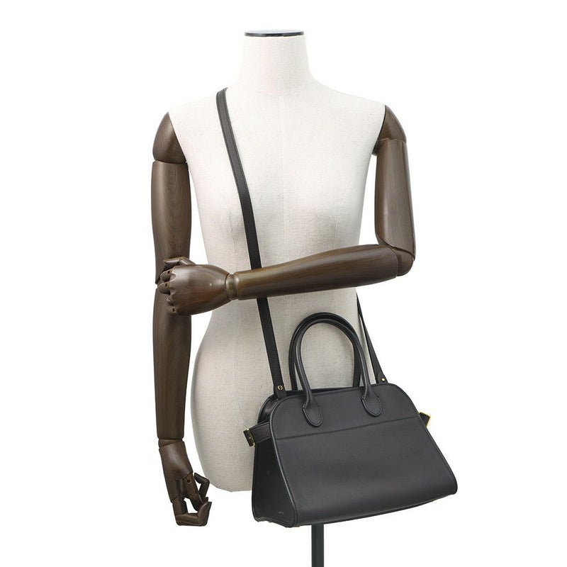 ザ ロウ ハンドバッグ マルゴー10 レザー THE ROW 2way 黒