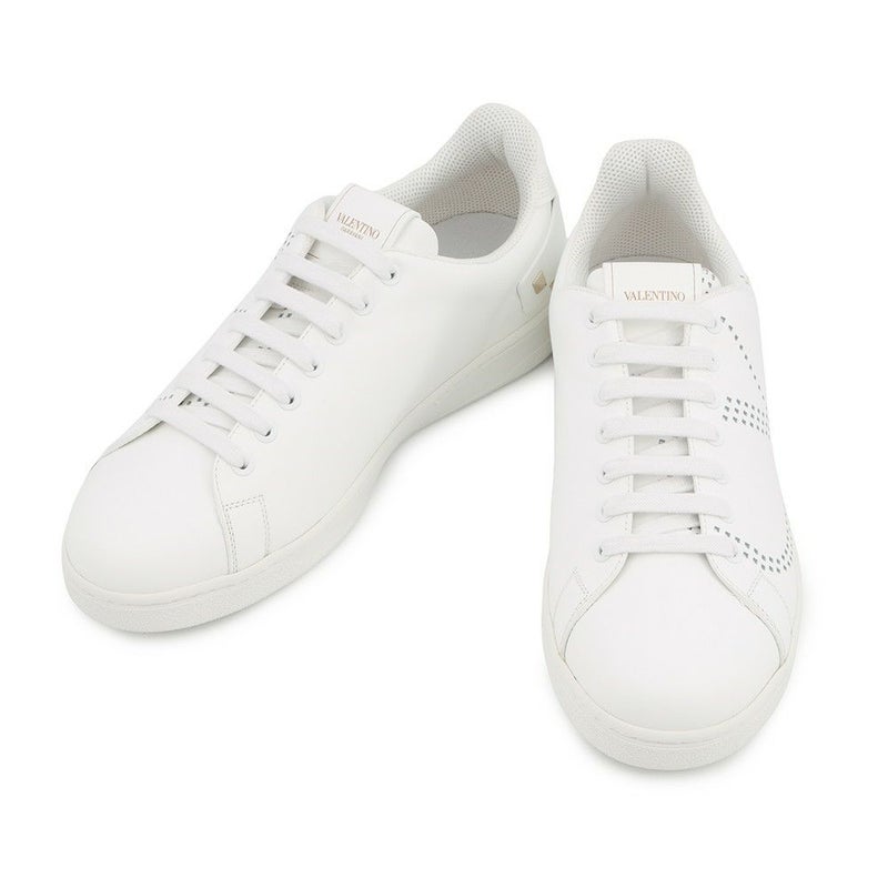 ヴァレンティノ スニーカー パンチング ロゴ メンズサイズ41 TZM20W2 靴 白