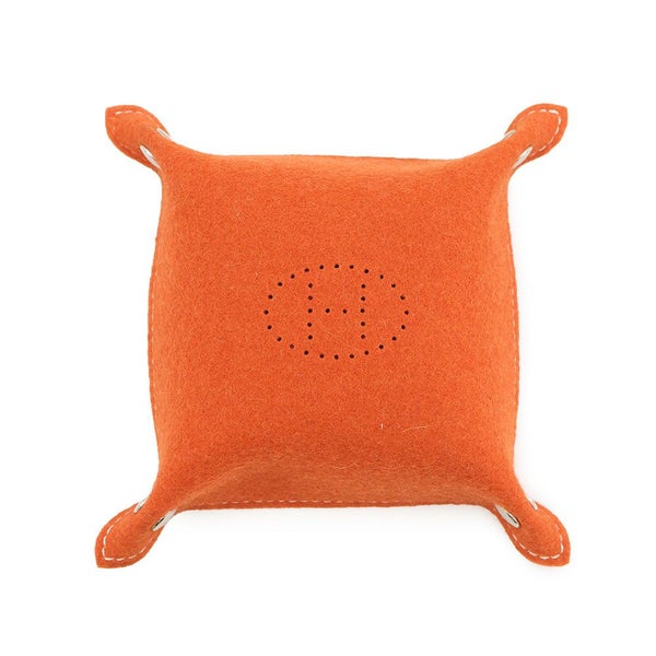 エルメス トレイ ヴィド・ポッシュ ミニ オレンジ/ルージュアッシュ/シルバー金具 フェルト/トリヨンクレマンス