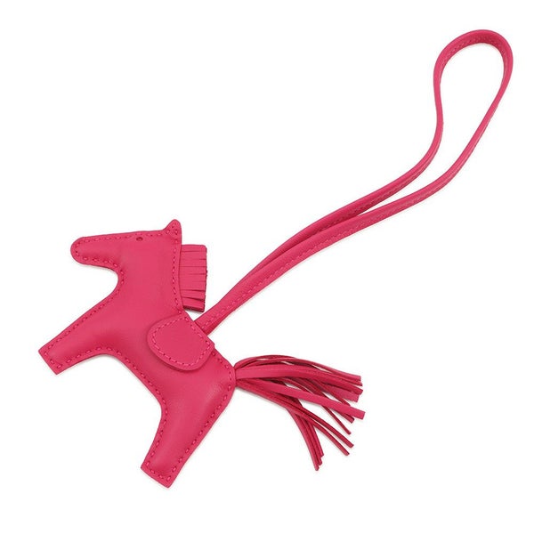 エルメス バッグチャーム ロデオ PM ローズメキシコ ラムスキン Y刻印