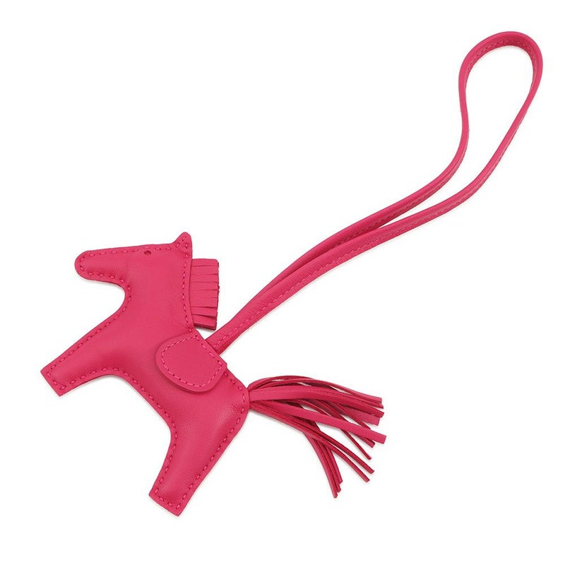 エルメス バッグチャーム ロデオ PM ローズメキシコ ラムスキン Y刻印