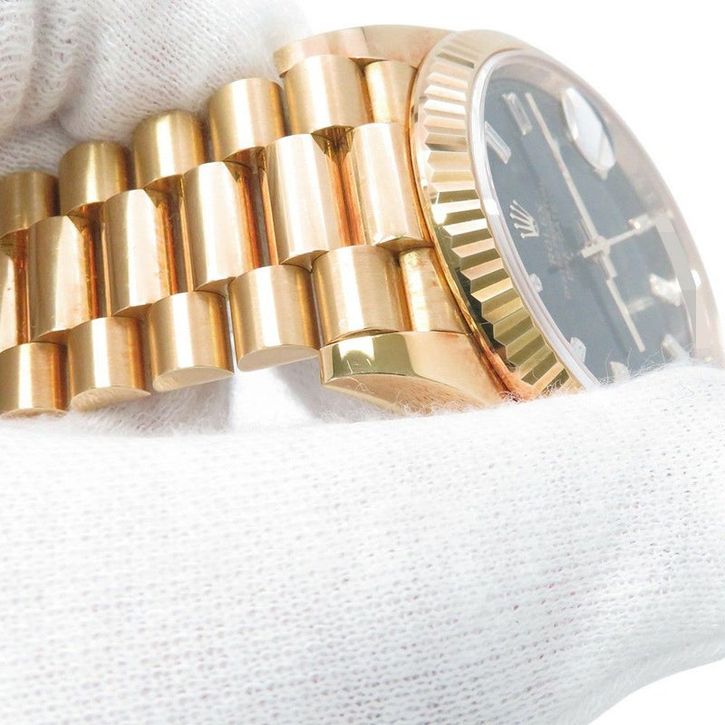 ロレックス デイデイト40 K18YG イエローゴールド 10Pダイヤ 228238A ROLEX 腕時計 黒文字盤