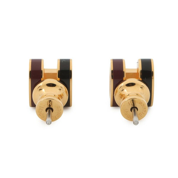 エルメス ピアス ミニ・ポップアッシュ ロカバール ギャラクシー/ゴールド金具 HERMES Pop H ポップH 黒