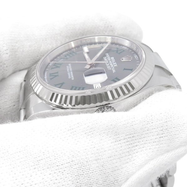 ロレックス デイトジャスト36 SS/K18WG ランダムシリアル ルーレット 126234 ROLEX 腕時計 シルバー文字盤 ローマン