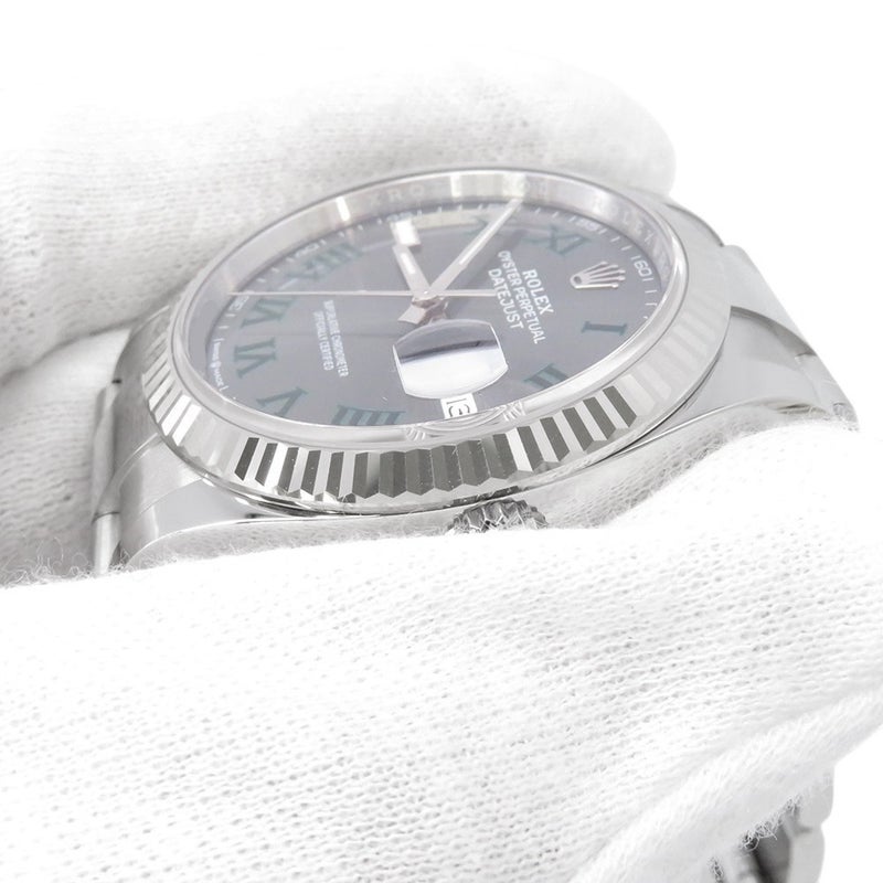 ロレックス デイトジャスト36 SS/K18WG ランダムシリアル ルーレット 126234 ROLEX 腕時計 シルバー文字盤 ローマン
