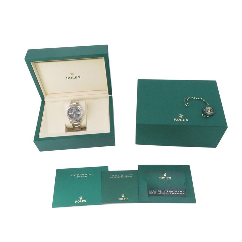 ロレックス デイトジャスト36 SS/K18WG ランダムシリアル ルーレット 126234 ROLEX 腕時計 シルバー文字盤 ローマン