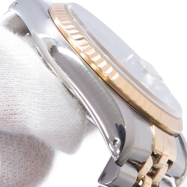 ロレックス デイトジャスト S番 SS/K18YG 10Pダイヤ 116233G ROLEX 腕時計 コンピューター シルバー文字盤