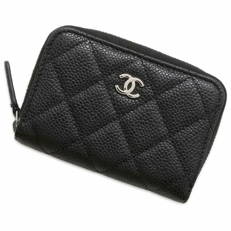 シャネル コインケース クラシック ジップ コインパース マトラッセ ココマーク キャビアスキン AP0216 CHANEL 黒