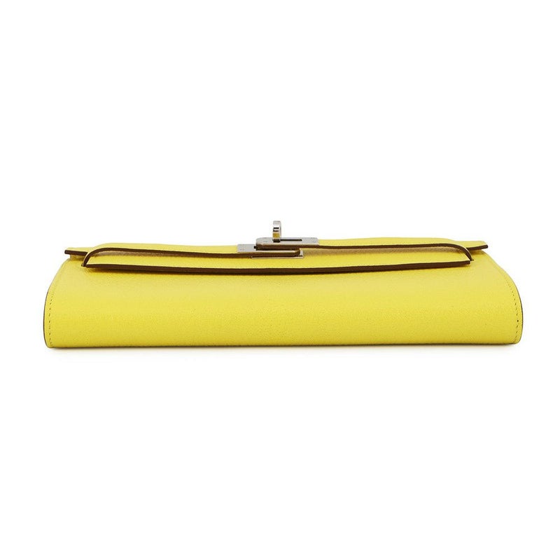 エルメス ケリーウォレット ロング トゥーゴー ライム/シルバー金具 シェブルミゾル U刻印 HERMES シェーブル