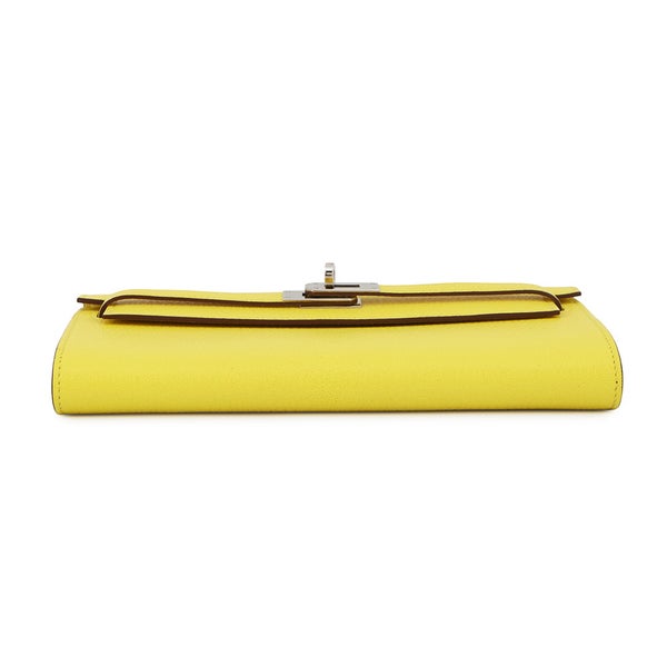 エルメス ケリーウォレット ロング トゥーゴー ライム/シルバー金具 シェブルミゾル U刻印 HERMES シェーブル