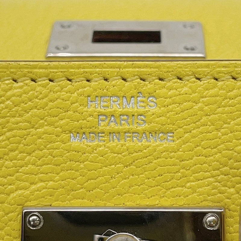 エルメス ケリーウォレット ロング トゥーゴー ライム/シルバー金具 シェブルミゾル U刻印 HERMES シェーブル