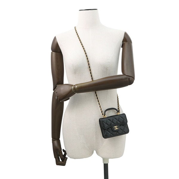 シャネル チェーンウォレット マトラッセ ココマーク フラップ コインパース ラムスキン AP2200 CHANEL 財布 黒