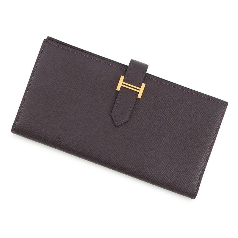 エルメス 長財布 ベアンスフレ レザン/ゴールド金具 エプソン D刻印 HERMES 財布