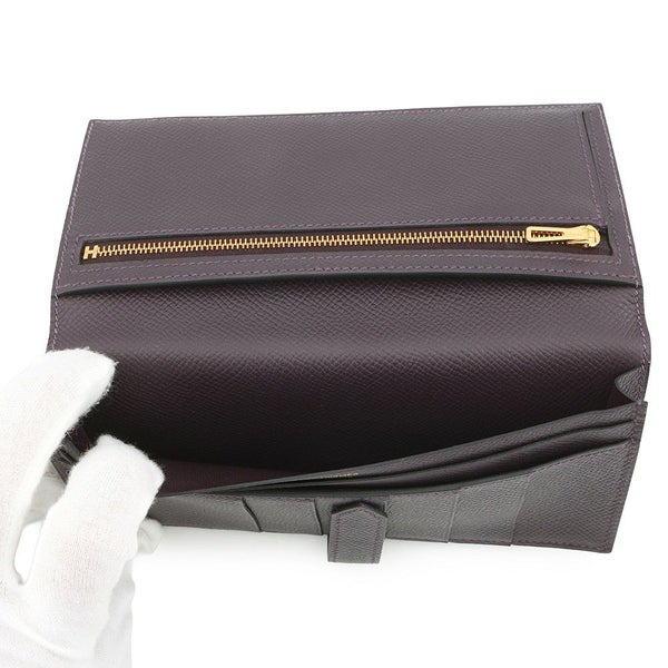 エルメス 長財布 ベアンスフレ レザン/ゴールド金具 エプソン D刻印 HERMES 財布
