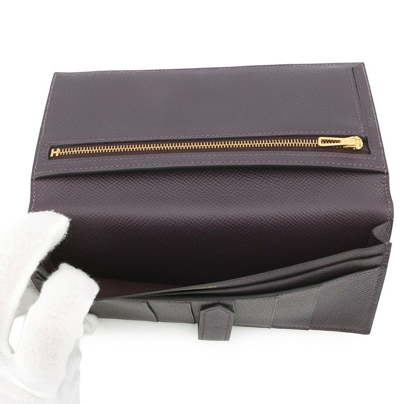 エルメス 長財布 ベアンスフレ レザン/ゴールド金具 エプソン D刻印 HERMES 財布