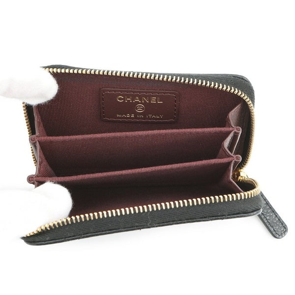 シャネル コインケース クラシック ジップコインパース マトラッセ ココマーク キャビアスキン AP0216 CHANEL 財布 黒