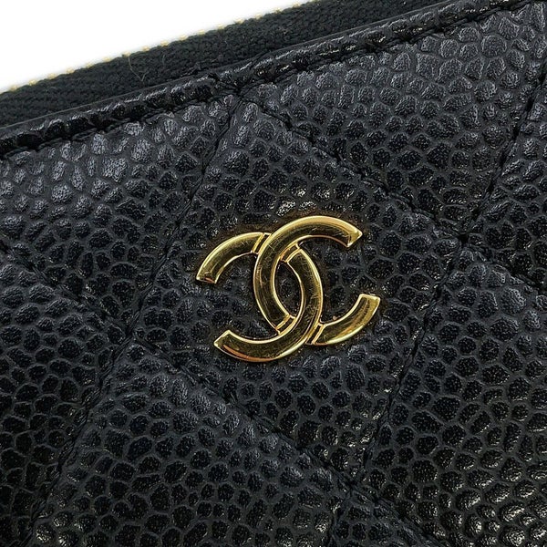 シャネル コインケース クラシック ジップコインパース マトラッセ ココマーク キャビアスキン AP0216 CHANEL 財布 黒