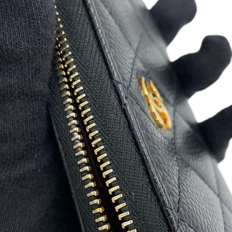 シャネル コインケース クラシック ジップコインパース マトラッセ ココマーク キャビアスキン AP0216 CHANEL 財布 黒