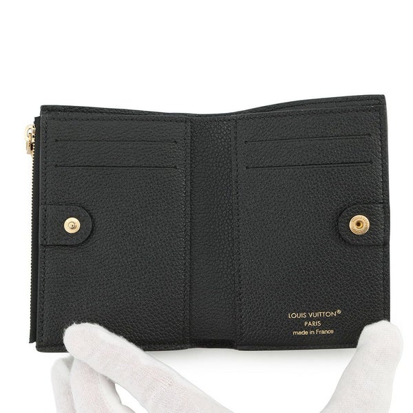 ルイヴィトン 二つ折り財布 モノグラム・アンプラント ポルトフォイユ・リサ M83365 黒 ブラック