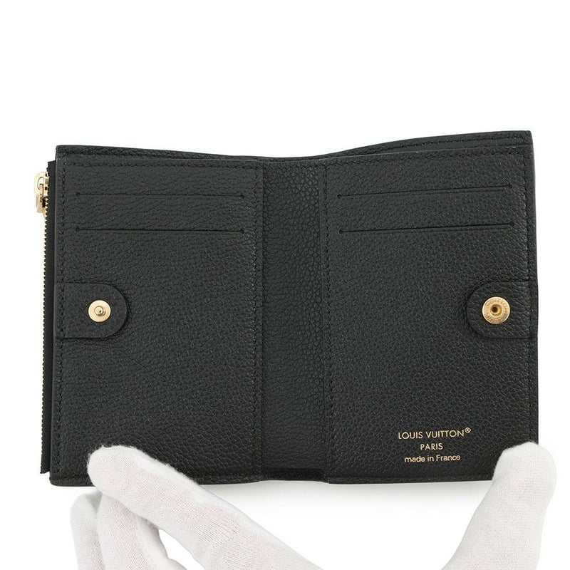 ルイヴィトン 二つ折り財布 モノグラム・アンプラント ポルトフォイユ・リサ M83365 黒 ブラック