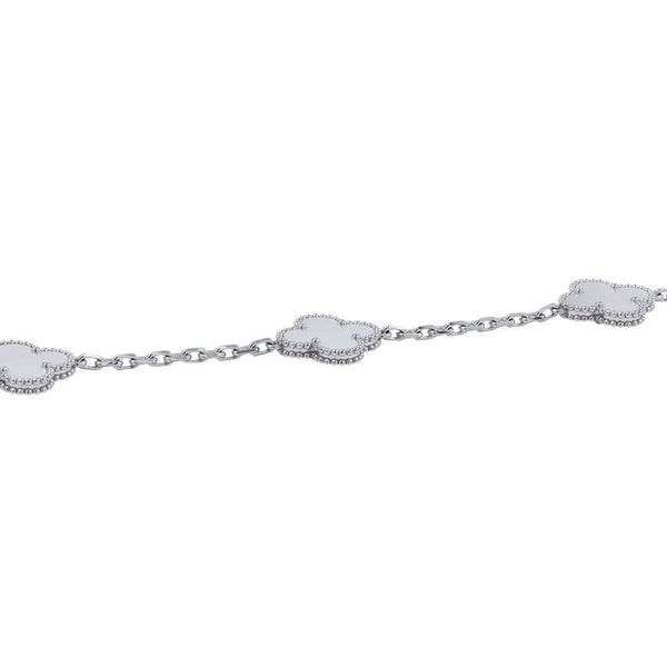 ヴァンクリ ネックレス ヴィンテージ アルハンブラ ネックレス 10モチーフ マザーオブパール K18WG VCARF48500