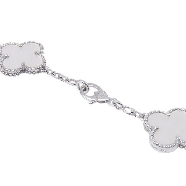 ヴァンクリ ネックレス ヴィンテージ アルハンブラ ネックレス 10モチーフ マザーオブパール K18WG VCARF48500