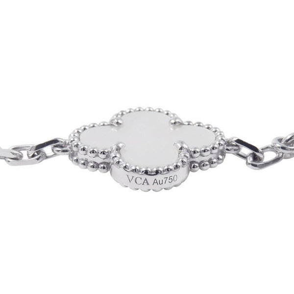 ヴァンクリ ネックレス ヴィンテージ アルハンブラ ネックレス 10モチーフ マザーオブパール K18WG VCARF48500