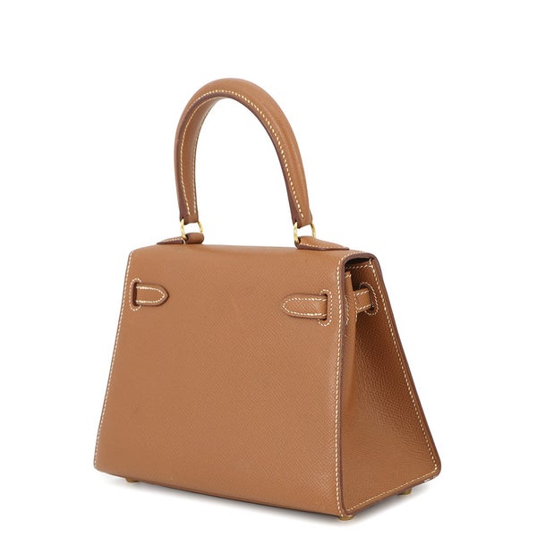 エルメス ハンドバッグ ミニケリー20 外縫い ゴールド/ゴールド金具 クシュベル □B刻印 2wayショルダー