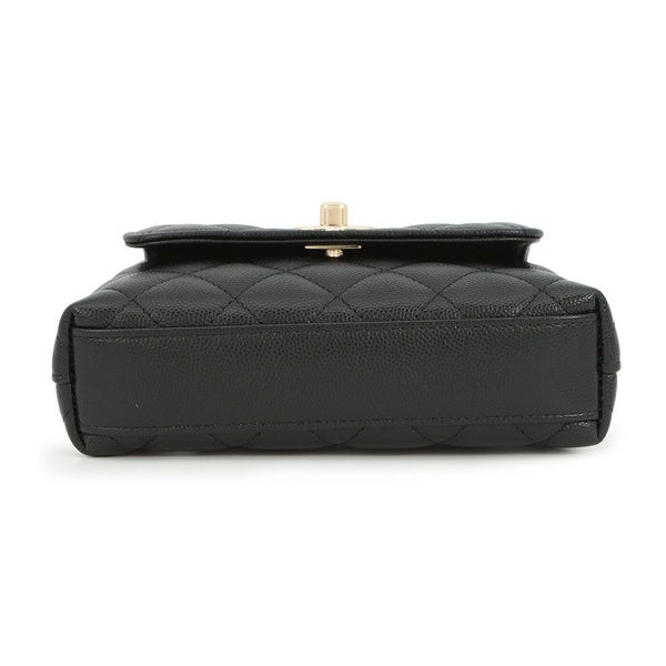 シャネル ハンドバッグ マトラッセ ココハンドル ミニミニ キャビアスキン AP4244 2wayチェーンショルダー 黒