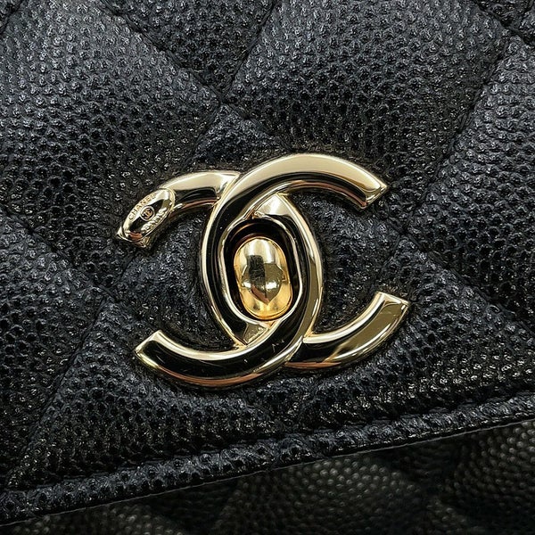 シャネル ハンドバッグ マトラッセ ココハンドル ミニミニ キャビアスキン AP4244 2wayチェーンショルダー 黒