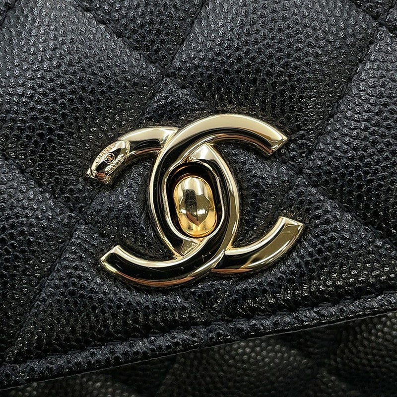 シャネル ハンドバッグ マトラッセ ココハンドル ミニミニ キャビアスキン AP4244 2wayチェーンショルダー 黒