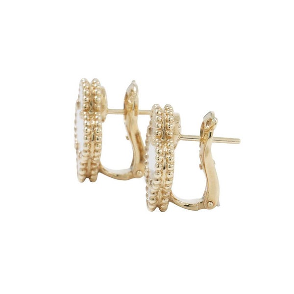 ヴァンクリーフ&アーペル ピアス ヴィンテージ アルハンブラ イヤリング マザーオブパール K18YG VCARA44100