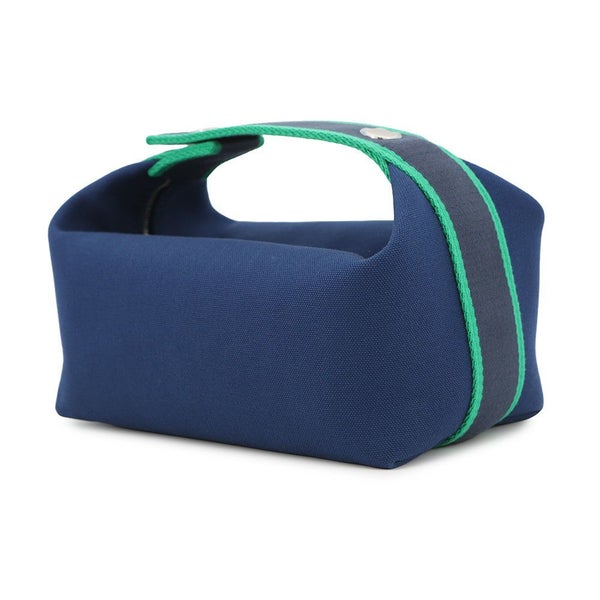 エルメス ポーチ ブリッド・ア・ブラックPM ネイビー/グリーン/シルバー金具 キャンバス HERMES バッグ 小物入れ