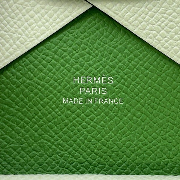 エルメス コインケース カルヴィ デュオ ヴェルソ ヴェールフィズ/ヴェールユッカ/シルバー金具 エプソン W刻印 財布