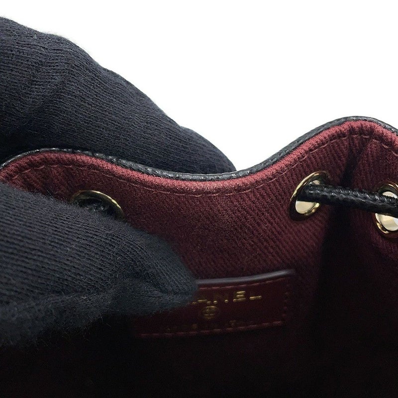 シャネル チェーンショルダーバッグ マトラッセ ココマーク キャビアスキン AS2353 CHANEL ミニバッグ 黒