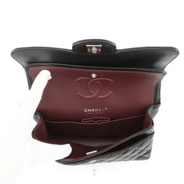 シャネル チェーンショルダーバッグ マトラッセ23 ココマーク Wフラップ キャビアスキン A01113 CHANEL 黒