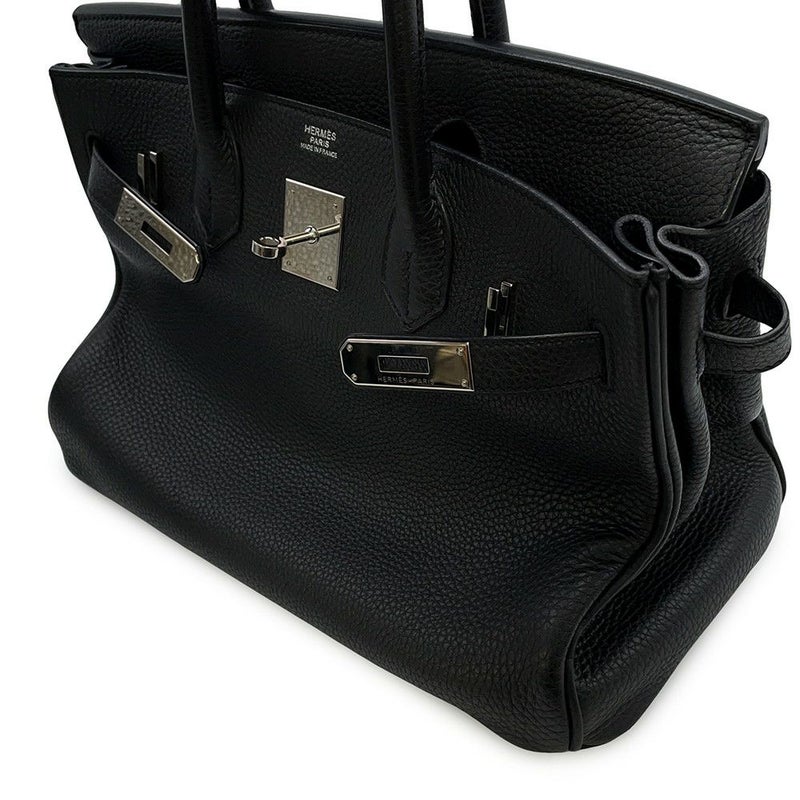 エルメス バーキン30 ブラック/シルバー金具 トゴ □R刻印 HERMES Birkin ハンドバッグ 黒