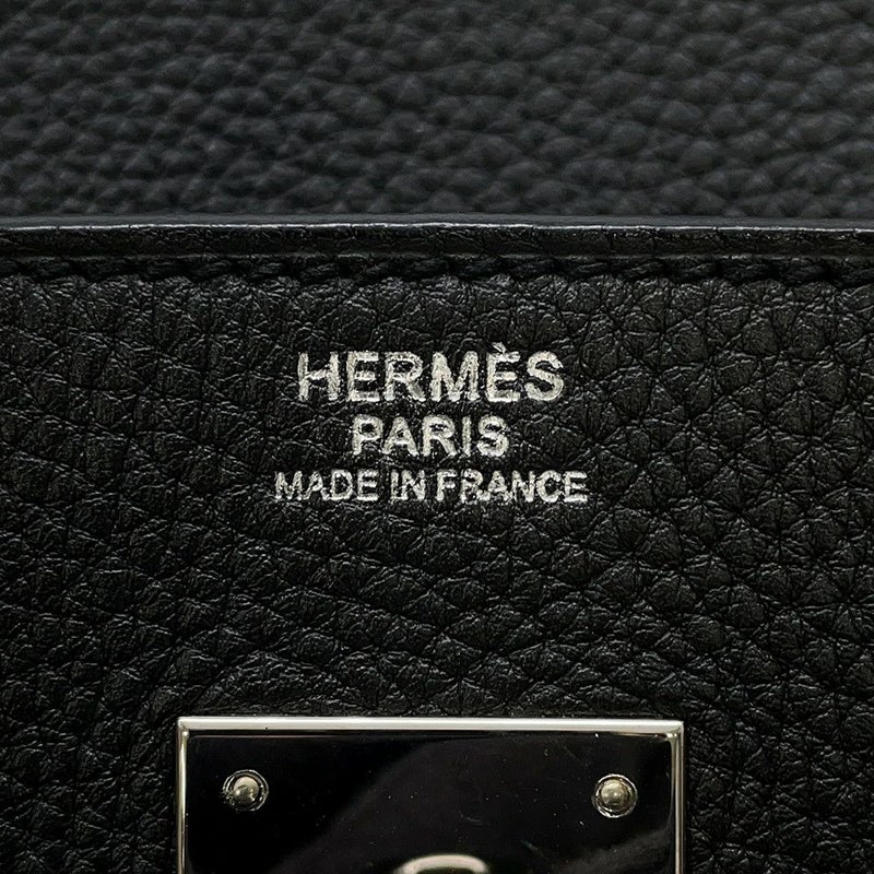 エルメス バーキン30 ブラック/シルバー金具 トゴ □R刻印 HERMES Birkin ハンドバッグ 黒