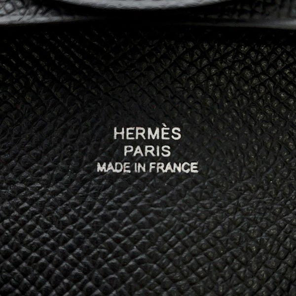 エルメス コインケース バスティア ブラック/シルバー金具 エプソン B刻印 HERMES 小銭入れ 黒