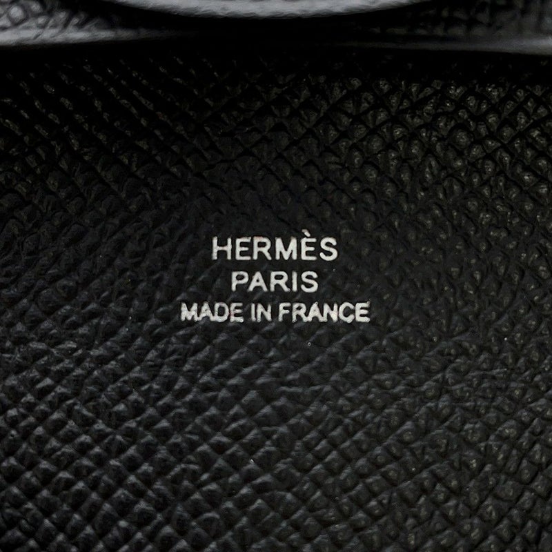 エルメス コインケース バスティア ブラック/シルバー金具 エプソン B刻印 HERMES 小銭入れ 黒