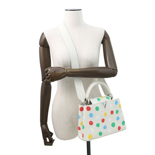 ルイヴィトン ハンドバッグ トリヨンレザー/ペインティッド ドット カプシーヌ LV×YK BB M21637 2way 草間弥生 コラボ 白