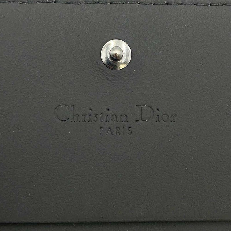 クリスチャン・ディオール 二つ折り財布 レディディオール カナージュ ミニウォレット S0178SLOI Christian Dior 黒