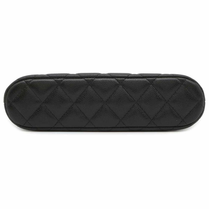シャネル チェーンショルダーバッグ クラシック マトラッセ キャビアスキン AP4016 CHANEL 黒