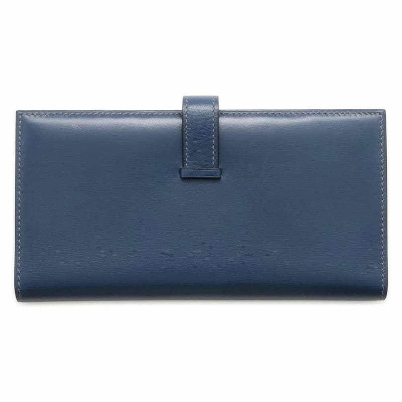 エルメス 長財布 ベアンクラシック ブルーロイ/シルバー金具 ボックスカーフ □B刻印 HERMES 財布