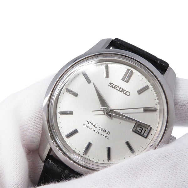 セイコー キングセイコー 44KS デイト 盾メダリオン 4402-8000 SEIKO 腕時計 シルバー文字盤