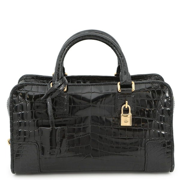 ロエベ ハンドバッグ アマソナ28 クロコダイル 352.25A03M LOEWE 2way 黒