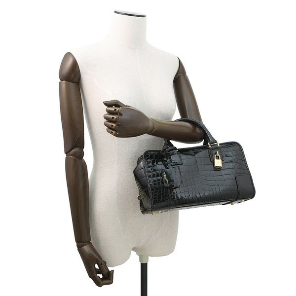 ロエベ ハンドバッグ アマソナ28 クロコダイル 352.25A03M LOEWE 2way 黒