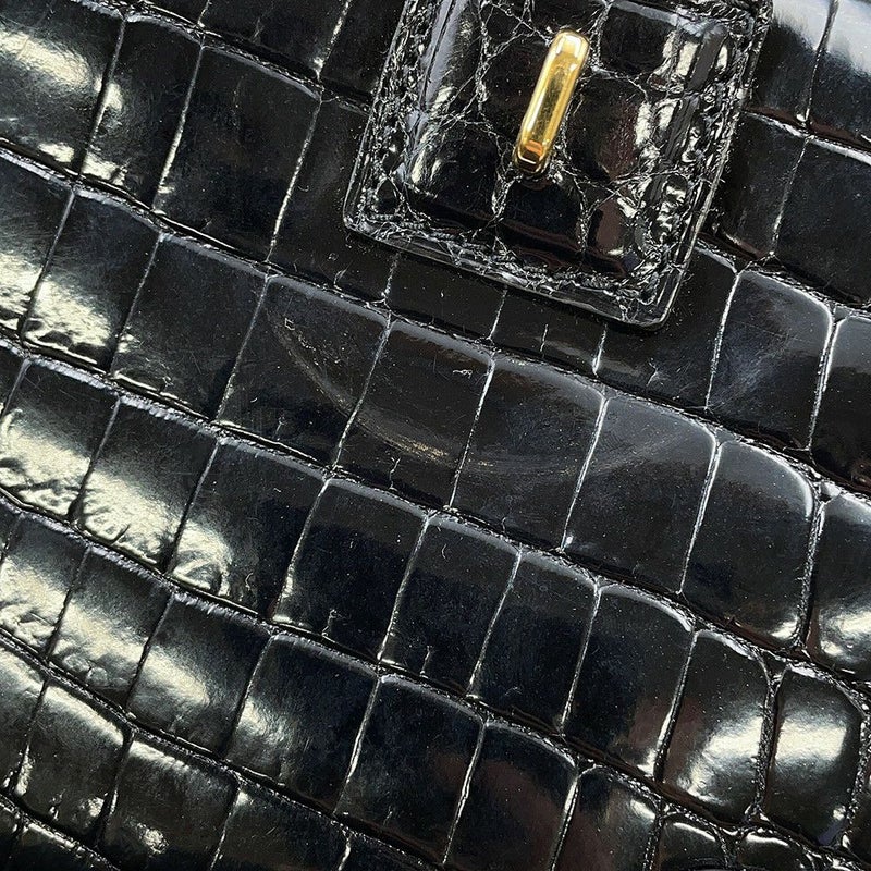 ロエベ ハンドバッグ アマソナ28 クロコダイル 352.25A03M LOEWE 2way 黒